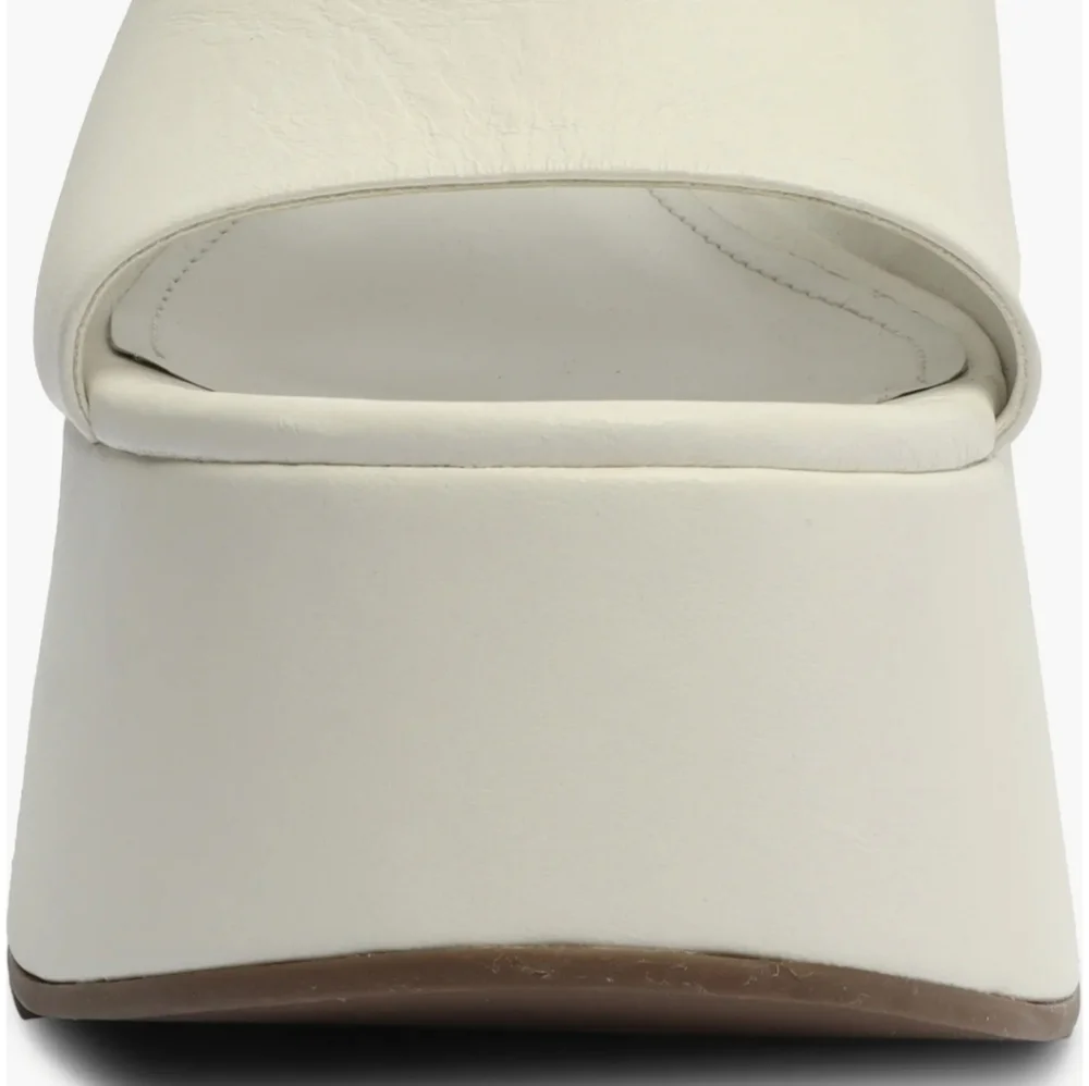 SCHUTZ White Platform Slide Mule